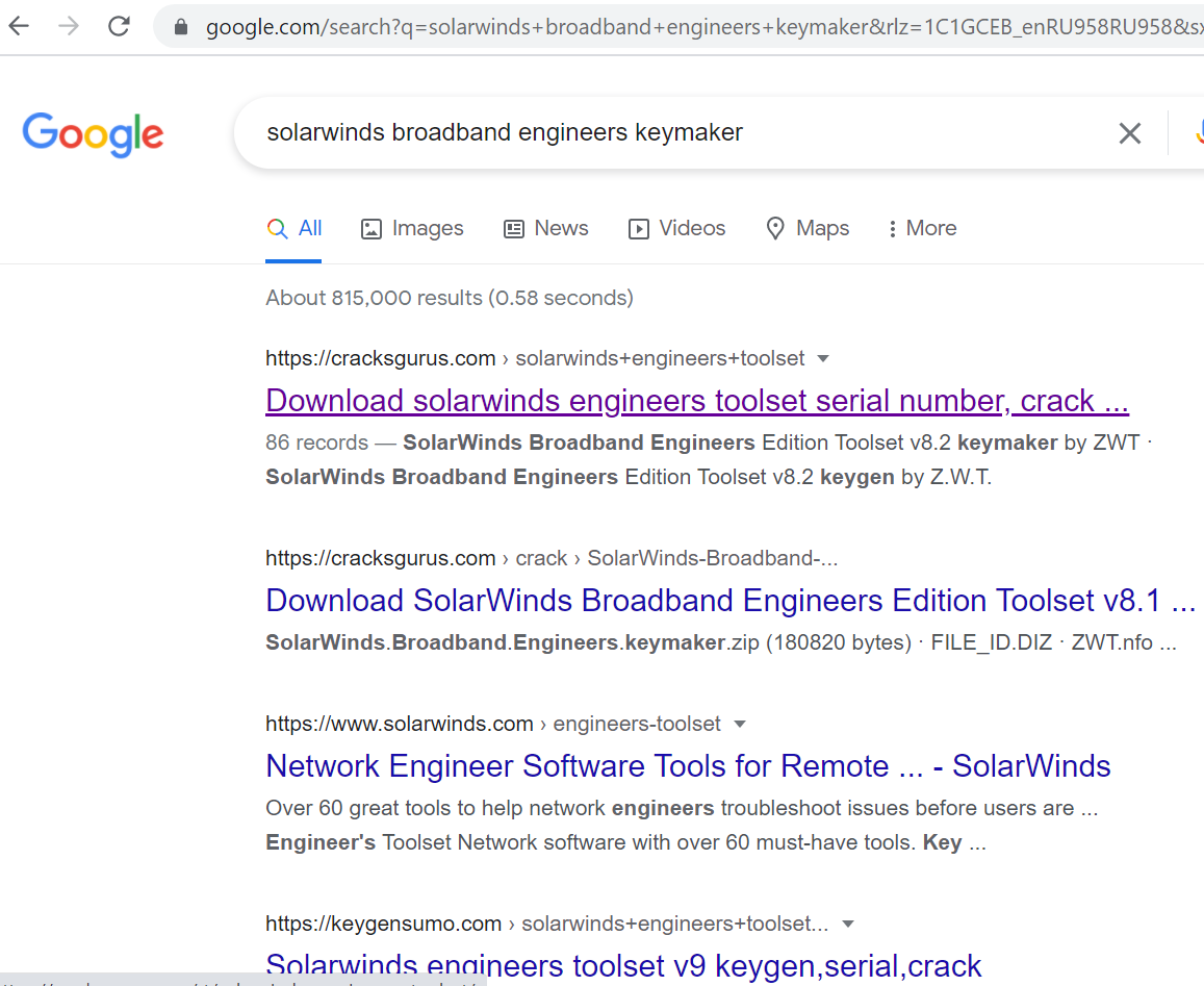 Search results for pirated software. PseudoManuscrypt can be found at the very first link.